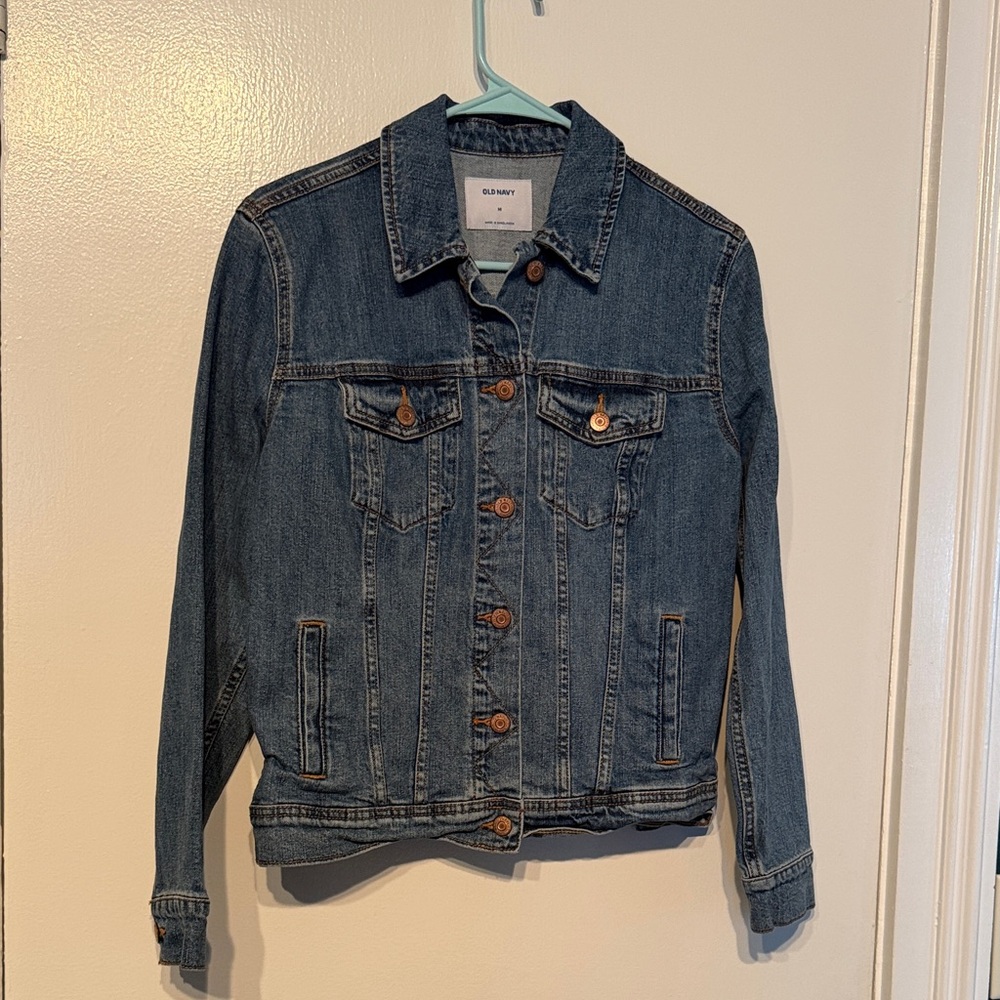 Old Navy Dark Blue Jean Jacket - Denim; good quality construction; durable